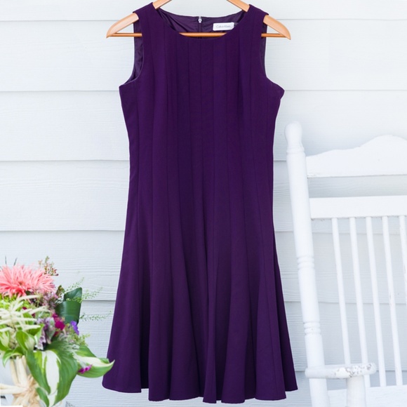 Calvin Klein Dresses & Skirts - Calvin Klein Fit & Flare Dress in Purple